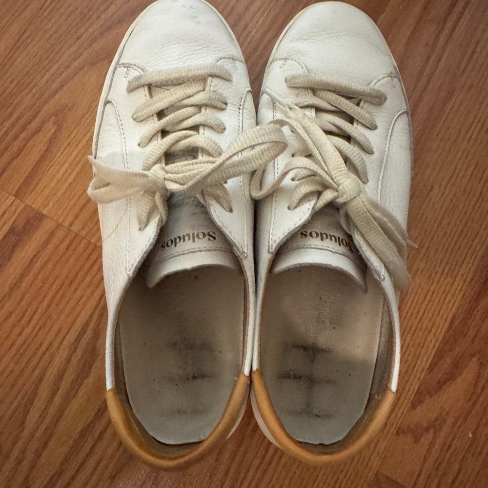 Soludos Ibiza Eclipse White and Tan Sneakers